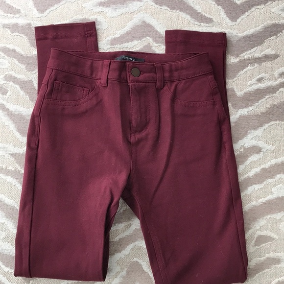 Soft Skinny pants, Burgandy, small - Picture 5 of 5